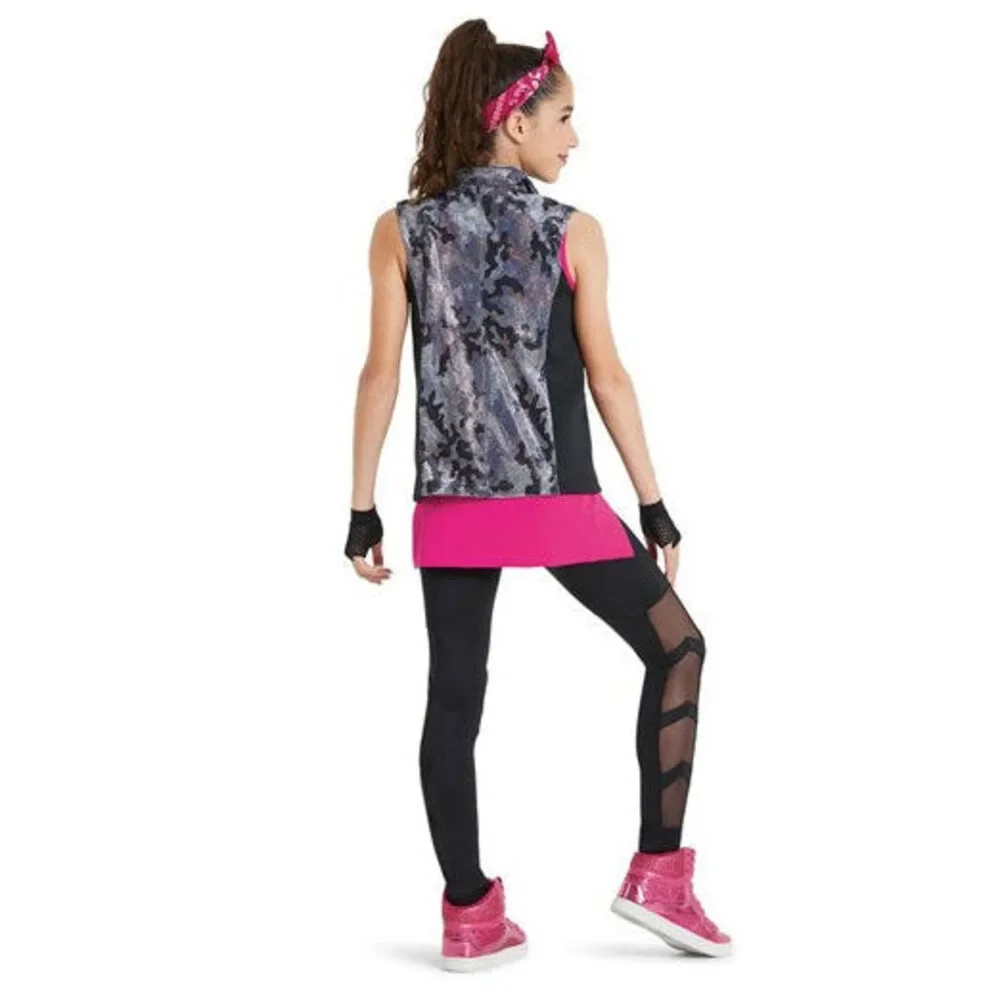 Pre-Owned Dance Costume Weissman 11562 XL Child Silver Pink Jazz Hip Hop Tap